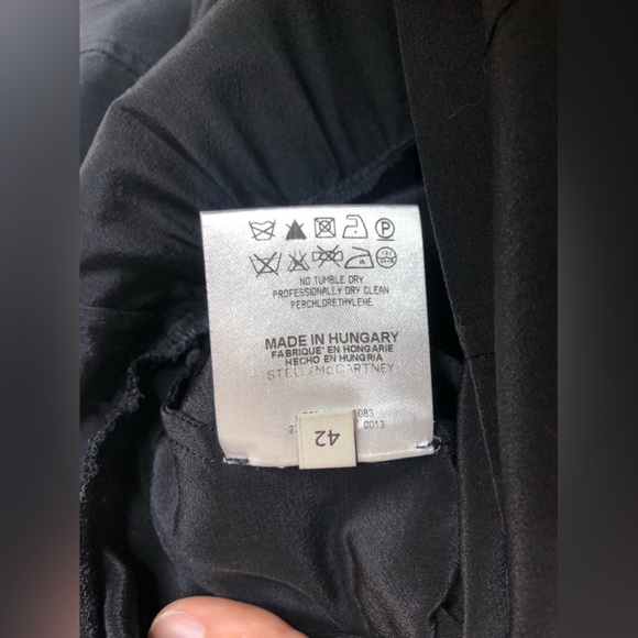 Stella McCartney Black 100% Silk Short Sleeve Mini Dress Size 42 IT/ US 8 - Picture 9 of 10